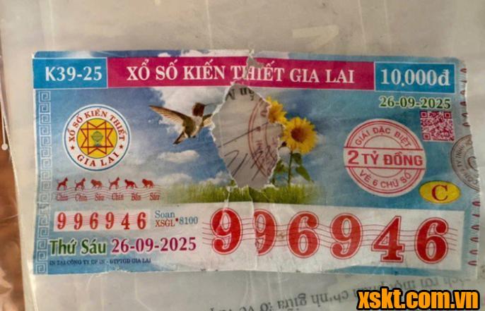 XSKT Gia Lai trả thưởng cho khách hàng Quảng Ngãi có vé số bị rách
