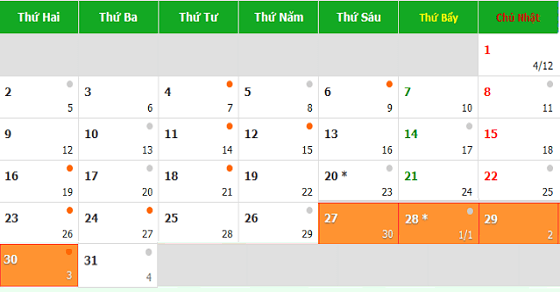 Lịch nghỉ tết xổ số năm 2017